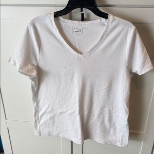 Studio Works White V-Neck Short Sleeve Tee
